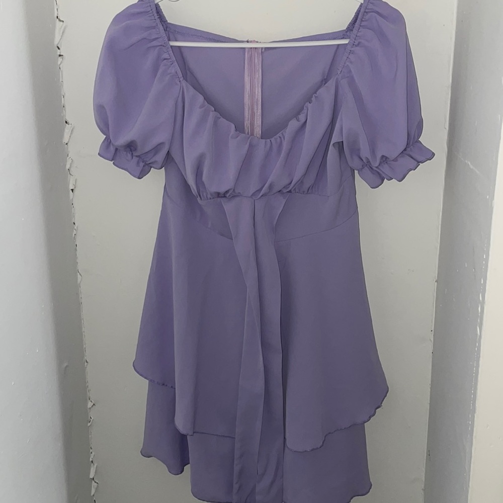 Sweetheart Neck Layered Hem Dress